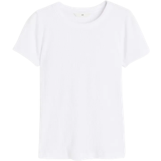 H&M T-shirts H&M Geripptes T-shirt - White