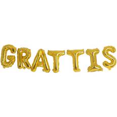 Hisab Joker Text & Theme Balloons Grattis Gold