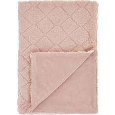Catherine Lansfield Cosy Diamond Faux Fur Soft Blankets Green, Grey, Pink, White (170x130cm)