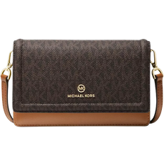 Automatico Borse Michael Kors Jet Set Small Logo Smartphone Convertible Crossbody Bag - Brown/Acorn