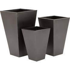 Deco 79 Modern Trapezoidal Iron Planter 3-pack