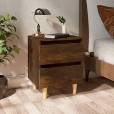 vidaXL Sengeborde 2 Stk Med Massive Træben 40 x 35 x 50 cm Sengebord 35x40cm 2stk