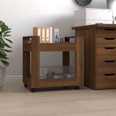 Economico Scrittoi vidaXL Carrello Scrivania Rovere Marrone 60 x 45 x 60 cm Legno Multistrato Scrittoio