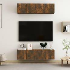 vidaXL Tv-Skåp 4 St Rökfärgad Ek 60 x 30 x 30 cm Konstruerat Trä Väggskåp