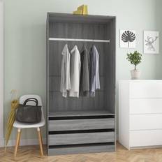 Gris Armoires vidaXL Garde-robe Sonoma Gris 100x50x200 cm Armoire 100x45cm