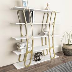 Gold Book Shelves Decorotika Adar 120 Book Shelf