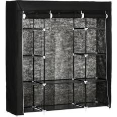 Black Furniture Homcom Fabric Wardrobe 150x162.5cm