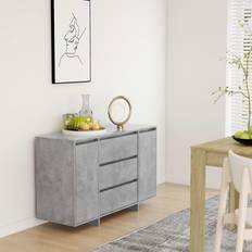 Grigio Madie vidaXL Credenza Con 3 Cassetti Grigio Cemento 120x41x75 cm Truciolato Madia