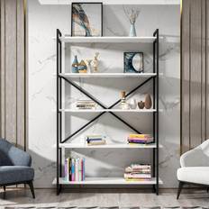 5 tier metal shelf Decorotika Elston 5-Tier Metal Frame Book Shelf