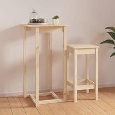 vidaXL 60 x 60 x 110 cm Massivt Fyrretræ Barbord 60x60cm