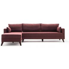LOTO LIVING Hoekbank Links Bella Claret Rood