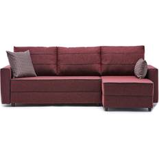LOTO LIVING Cama Rinconera Ece Derecho Rojo Burdeos Sofá Sofá 3 Plazas