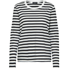 Selected Standard Striped Long Sleeved T-shirt - Black