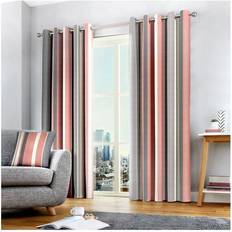 Grey Curtains Fusion 66 72 Inch Whitworth Stripe Eyelet Lined