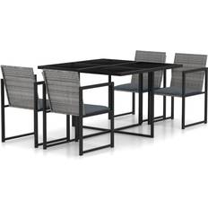 Rattan Patio Dining Sets vidaXL 5 Piece Patio Dining Set, 1 Table incl. 4 Chairs