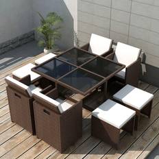 vidaXL 9 Piece Poly Patio Dining Set