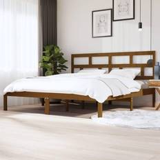 vidaXL Bed Frame Honey Brown Pine