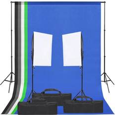 Aluminium Tables & Light Tents vidaXL Photo Studio Kit with Light Set and Backdrop Black