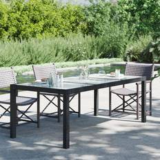 Rotin Synthétique Tables de Jardin vidaXL Table de Jardin Noir 190x90x75 cm