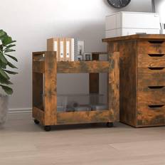 Marrone Scrittoi vidaXL Carrello Scrivania Rovere Fumo 60x45x60 cm Legno Multistrato Scrittoio