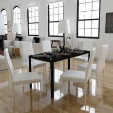 Bianco Set da Pranzo vidaXL 120x60x74cm Dining Set 60x120cm 7pcs