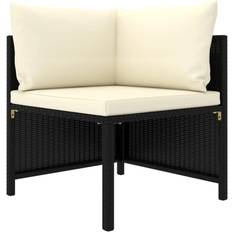 Lounge Modulaire Banken vidaXL Hoekbank Sectioneel Met Kussens Poly Rattan Zwart