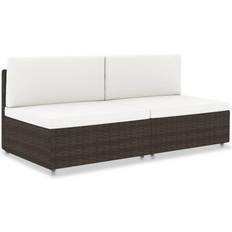 vidaXL a 2 Posti Polyrattan Marrone Divano Modulare