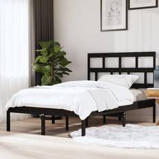 vidaXL black, Solid Pine Bed Frame