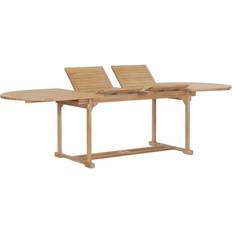 Teak Tavoli da Giardino vidaXL Tavolo da Giardino Allungabile 180-280x100x75 cm in Teak Ovale - Marrone