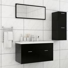 Black Vanity Units for Single Basins vidaXL Bathroom Furniture Set