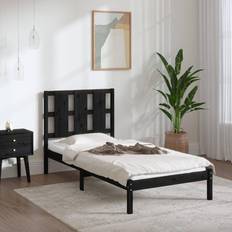 vidaXL black, 100 Solid Wood Pine Bed Frame Bettrahmen