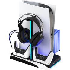 DLX + LED Multi Function Charger Tower PS5 - White