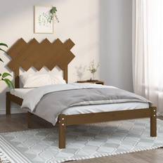 Senge & Madrasser vidaXL 100x200 massivt træ gyldenbrun Sengeramme