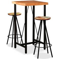 Bois Ensembles de Bar d'Extérieur vidaXL 3 pcs Bois d'Acacia Massif et Recyclé Tabourets Table Ensemble de Bar d'Extérieur