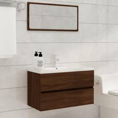 Mobiliers de Salle de Bain vidaXL Ensemble De Meubles De Salle De Bain 2 pcs Chêne Marron