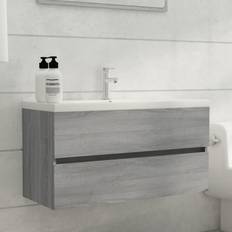 Muebles de Baño vidaXL Mueble De Lavabo Madera De Ingeniería Gris Sonoma 90 x 38.5 x 45 cm