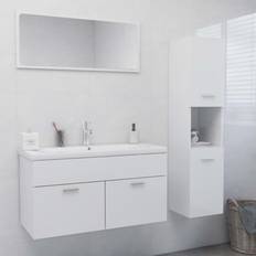 Bianco Mobiletti per Lavabi Singoli vidaXL Mobili da Bagno Bianco Lucido in Truciolato 9071