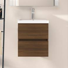 Muebles de Baño vidaXL brown oak Sink