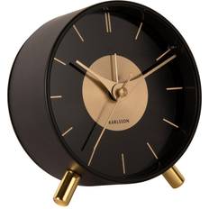 Musta Herätyskellot Karlsson Gold Disc Alarm Clock Herätyskello KA5919BK Unisex 10 cm Kvartsi