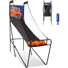 Basketball Costway Foldable Single Shot Basketball Arcade Game W/Electronic Scorer 3 Basketballs