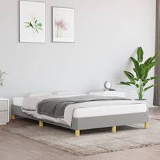 vidaXL Estructura De Cama De Tela Gris Claro 120x200 cm