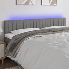 vidaXL LED-lys 180x5x78/88 stof mørkegrå Sengegavl 180cm