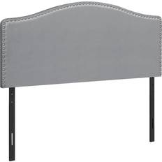 Monarch Specialties Leather-Look Nailhead Trim Arched Top Headboard