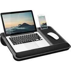 Home Office Pro Lap Desk for up to 15.6 Laptops Gray Wood