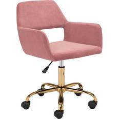 Pink and gold desk Zuo Pink Office Chair