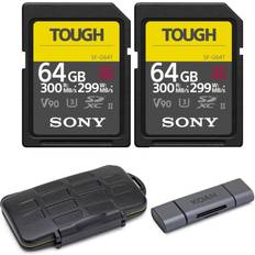 Sd card 2 pack Sony 64GB UHS-II Tough G-Series SD Card 2-Pack Bundle with Case and Reader