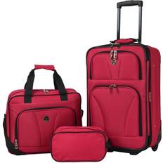 Travelers Club Bowman 3-Piece Expandable Luggage Set Black Dopp Tote 20