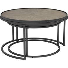 Round - Wood Nesting Tables Coaster Weathered 931215 Nesting Table 35.5" 2