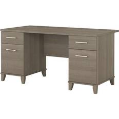 Gray desk with drawers Bush Furniture Somerset Writing Desk