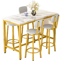 Gold Dining Sets Lamerge ‎B003-G Dining Set 23.6x43.3" 5pcs